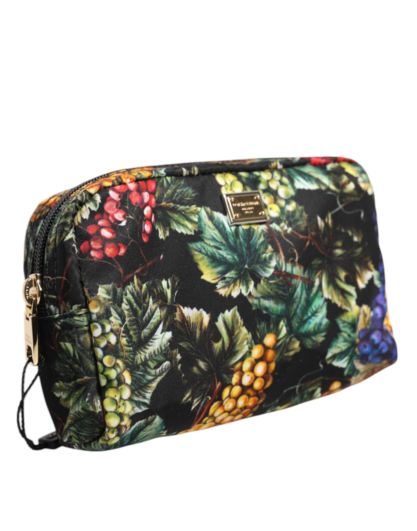 Pochette Dolce & Gabbana à imprimé raisin multicolore et plaque logo