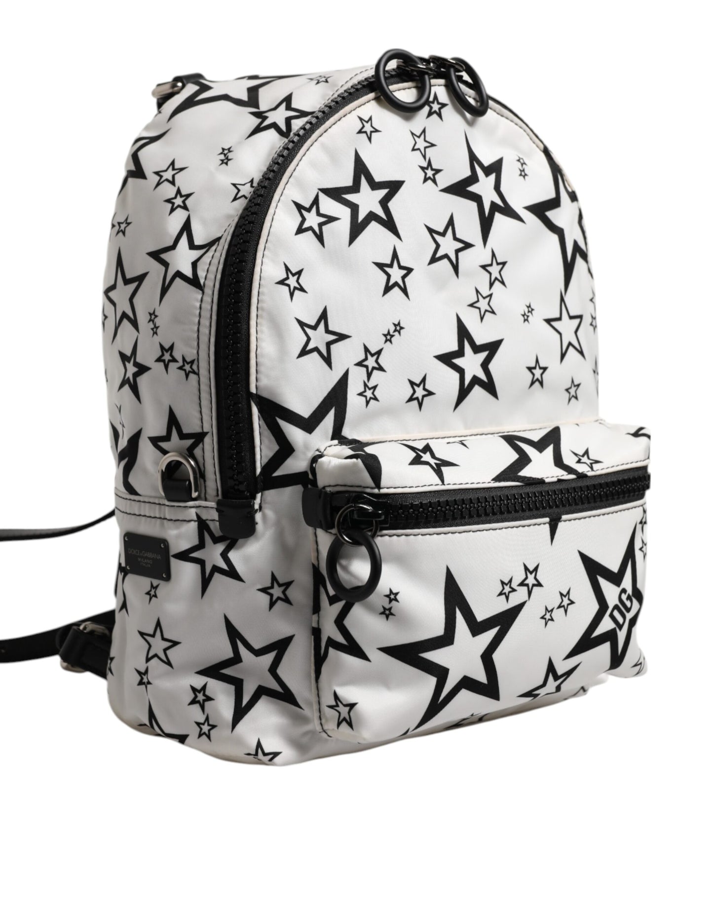 Sac à dos de voyage en nylon blanc imprimé étoiles Dolce & Gabbana