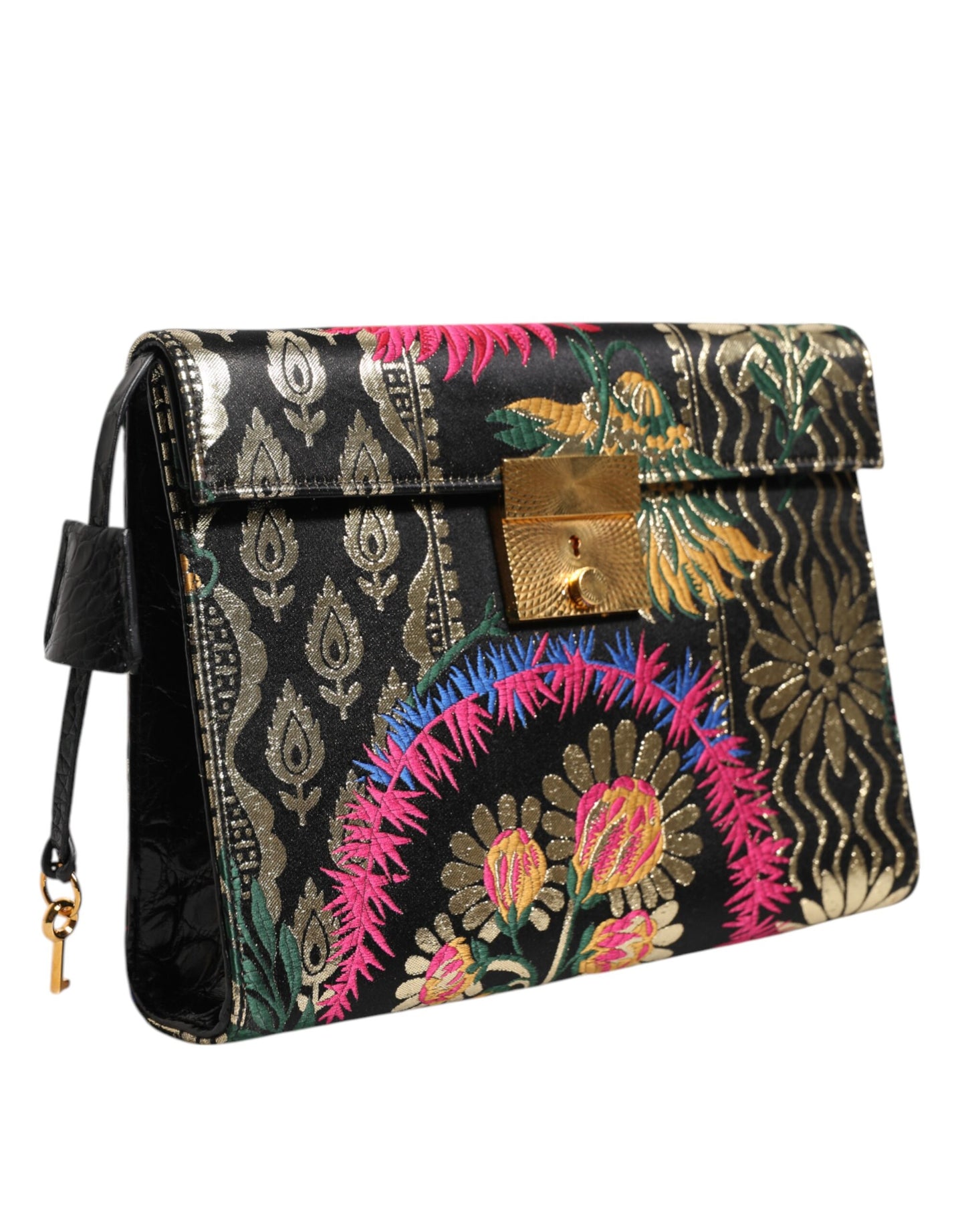Sac porte-documents Dolce & Gabbana en jacquard floral multicolore