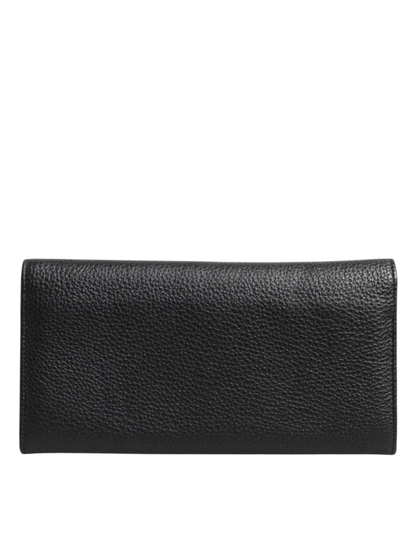 Dolce & Gabbana – Dreifach faltbares Kartenetui aus schwarzem Leder mit Logo-Schild