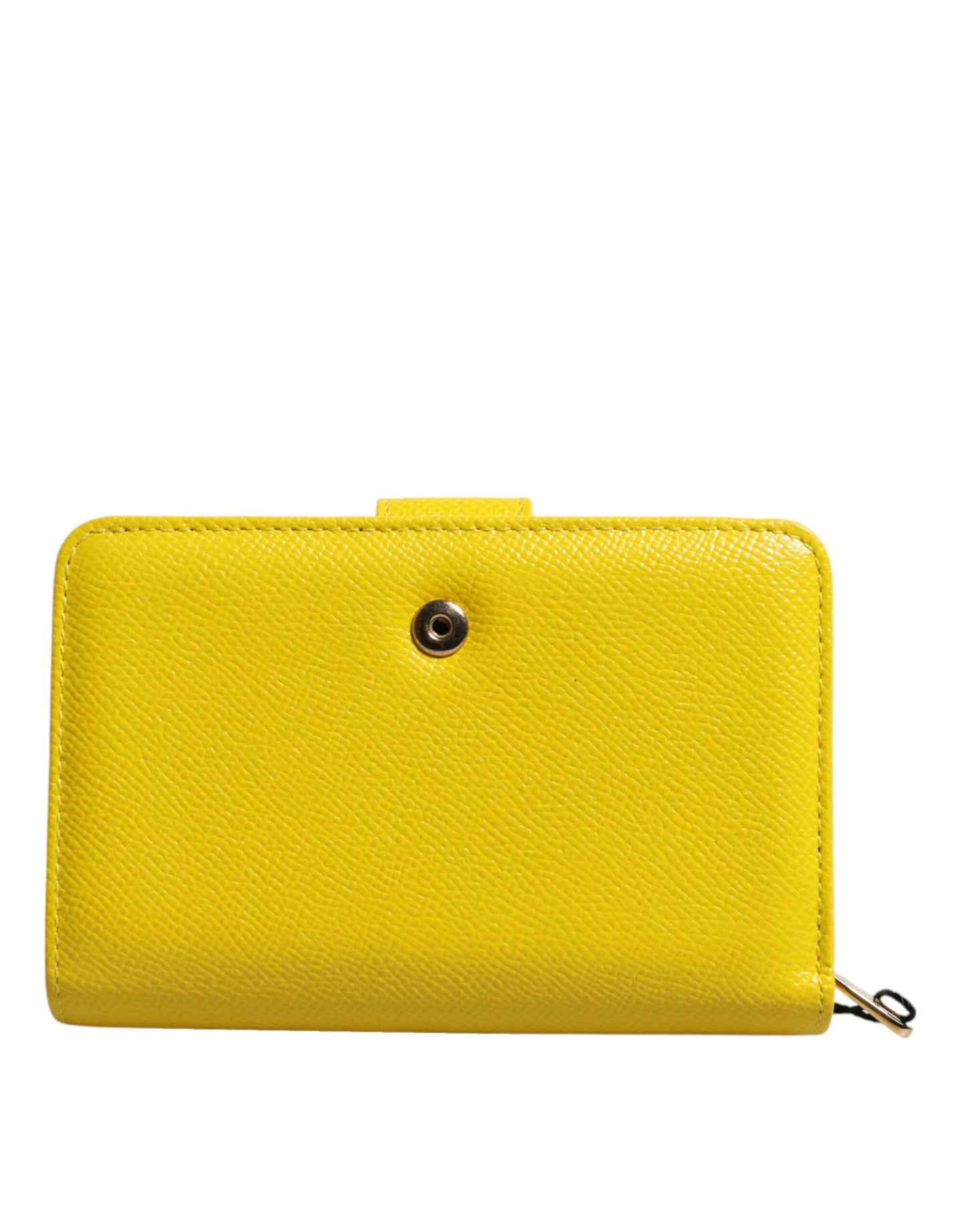 Portefeuille continental à deux volets en cuir jaune Dolce & Gabbana