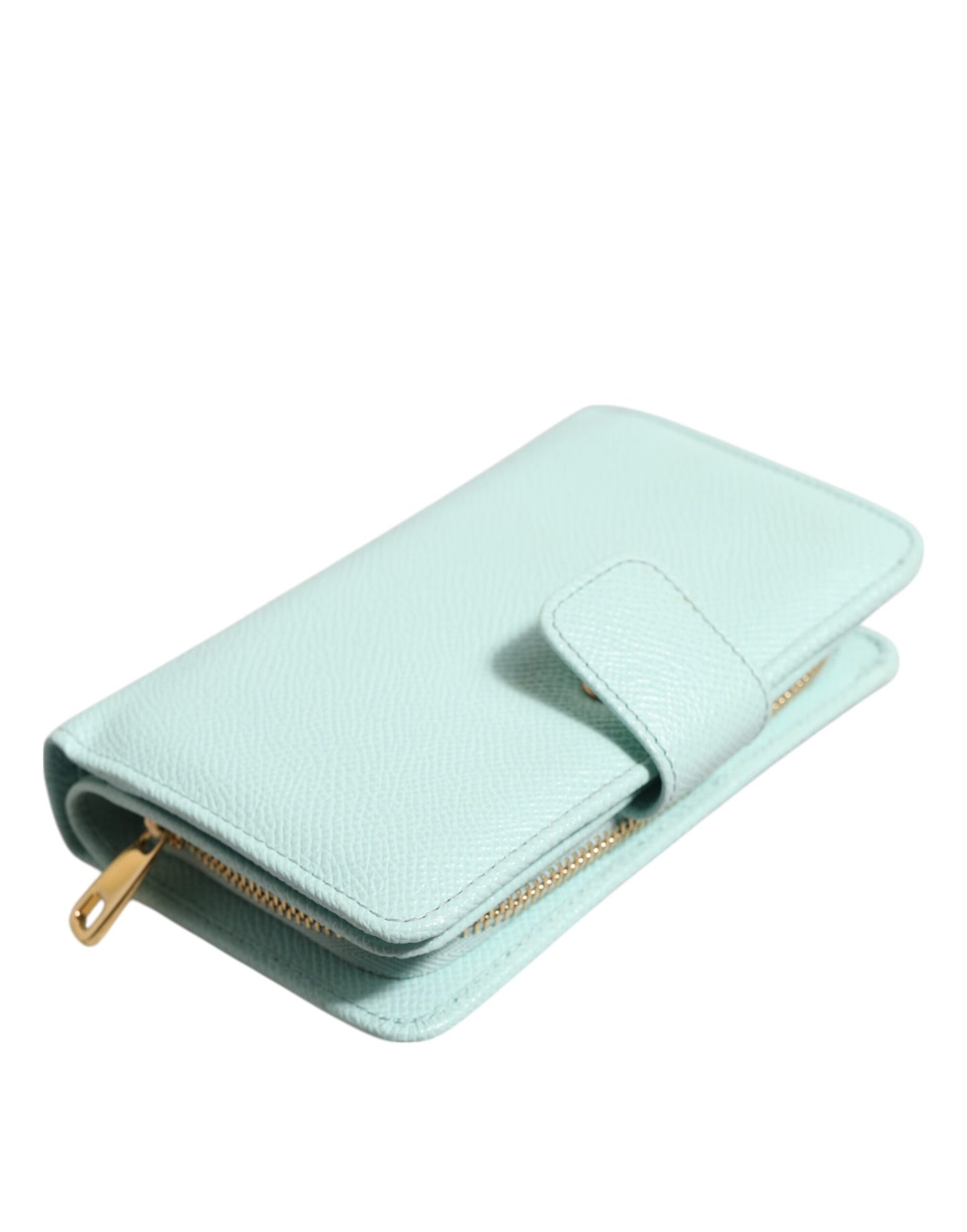 Portefeuille continental à deux volets en cuir vert menthe Dolce & Gabbana