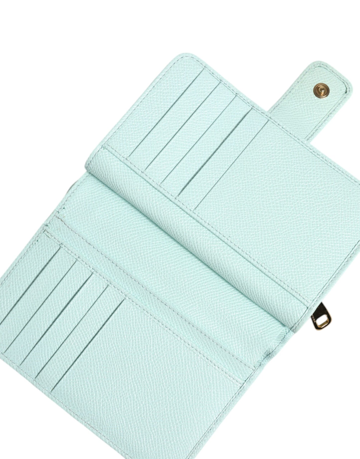 Portefeuille continental à deux volets en cuir vert menthe Dolce & Gabbana