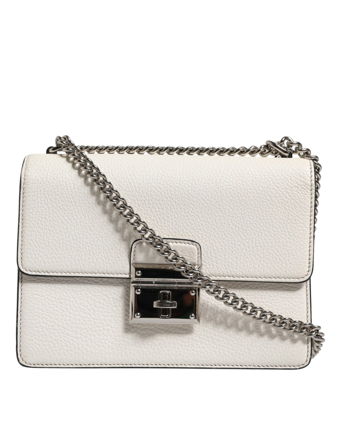 Petit sac à bandoulière en cuir de veau blanc Rosalia de Dolce & Gabbana