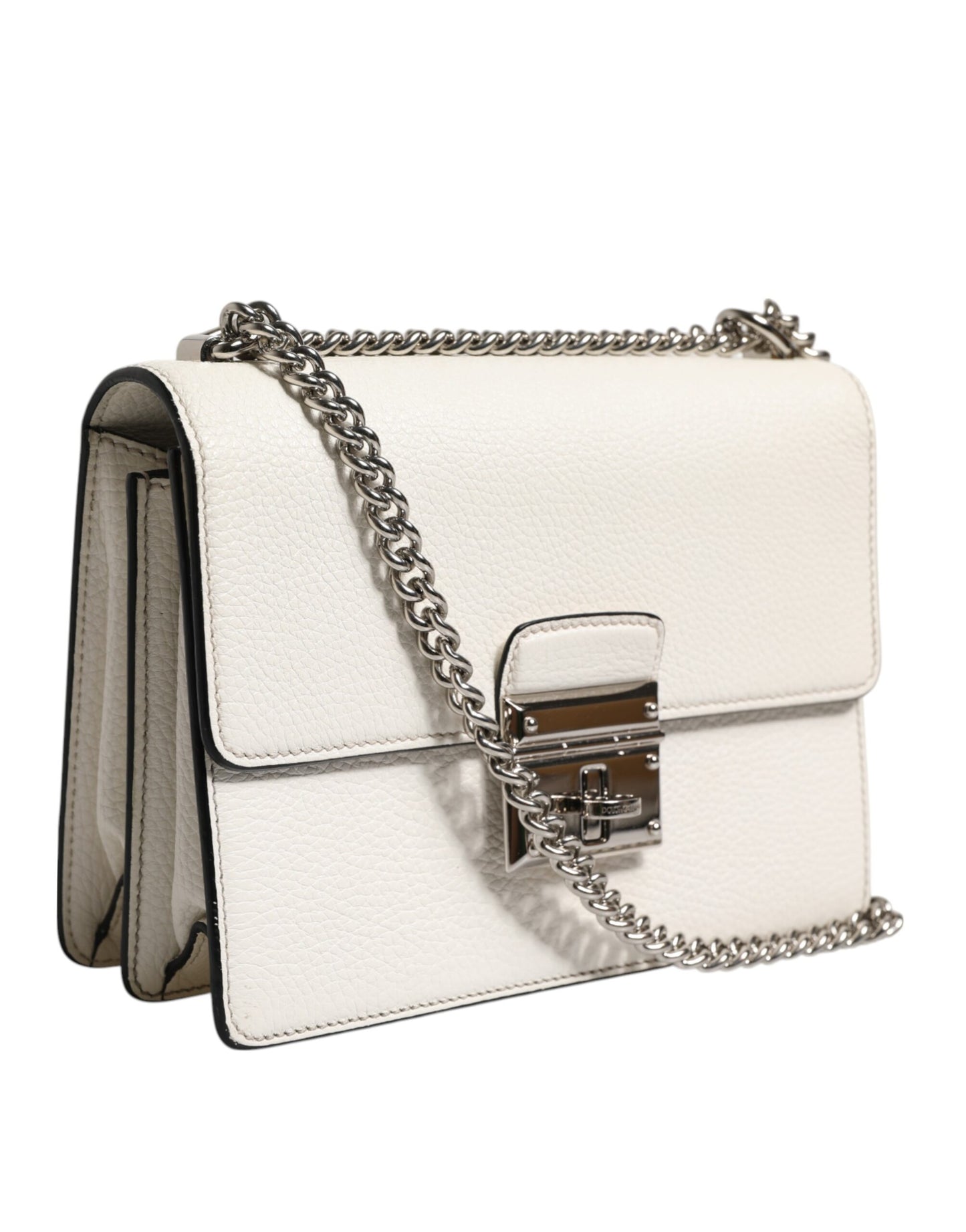Petit sac à bandoulière en cuir de veau blanc Rosalia de Dolce & Gabbana