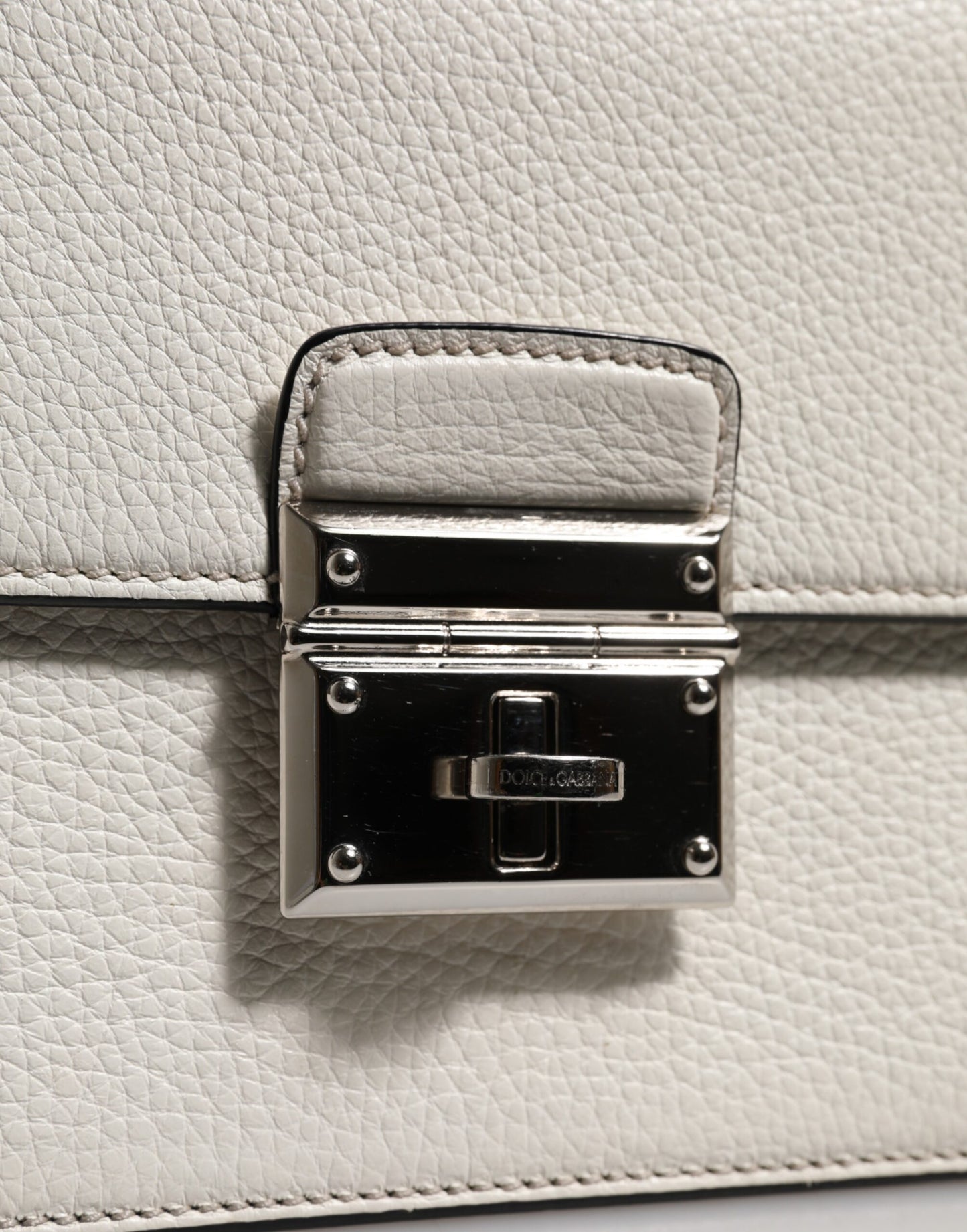 Petit sac à bandoulière en cuir de veau blanc Rosalia de Dolce & Gabbana
