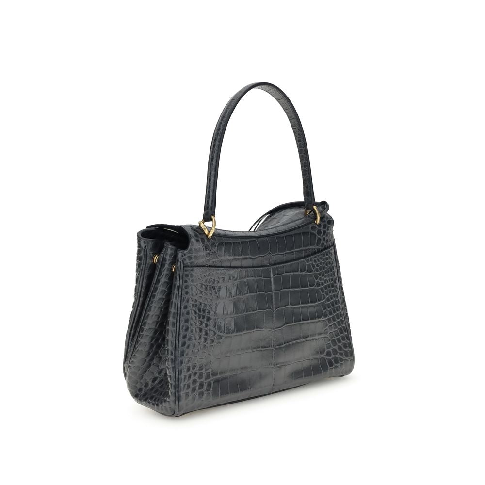 Sac à bandoulière Balenciaga Rodeo en cuir imprimé crocodile