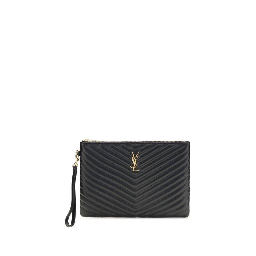 Saint Laurent Pochette en cuir matelassé