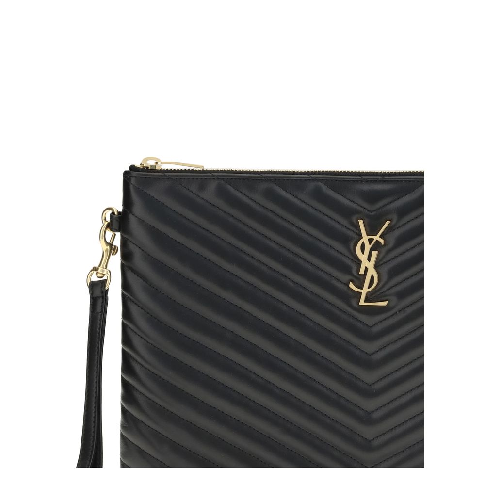 Saint Laurent Pochette en cuir matelassé