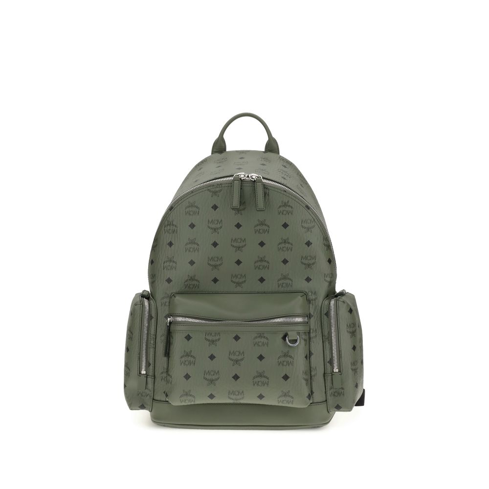 Mcm Printed Canvas Stark Backpack