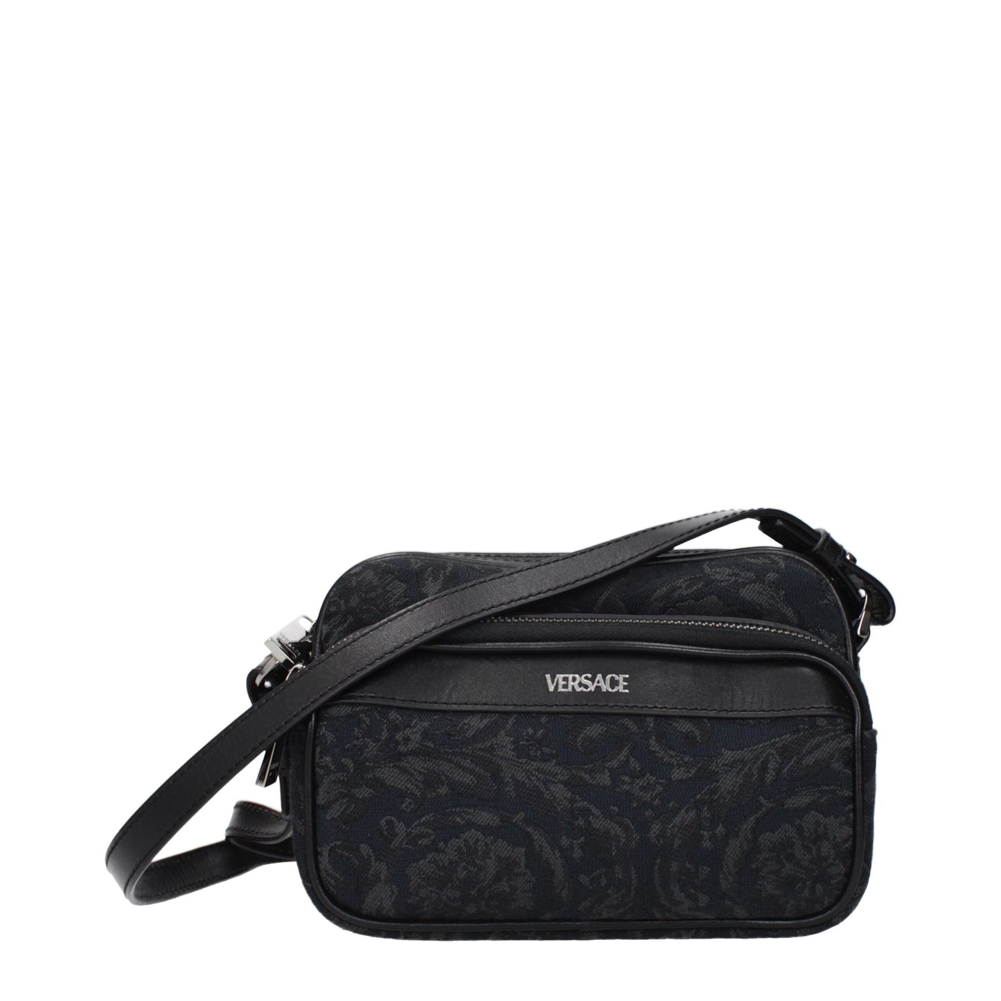 Versace – Schwarze Umhängetaschen aus Stoff