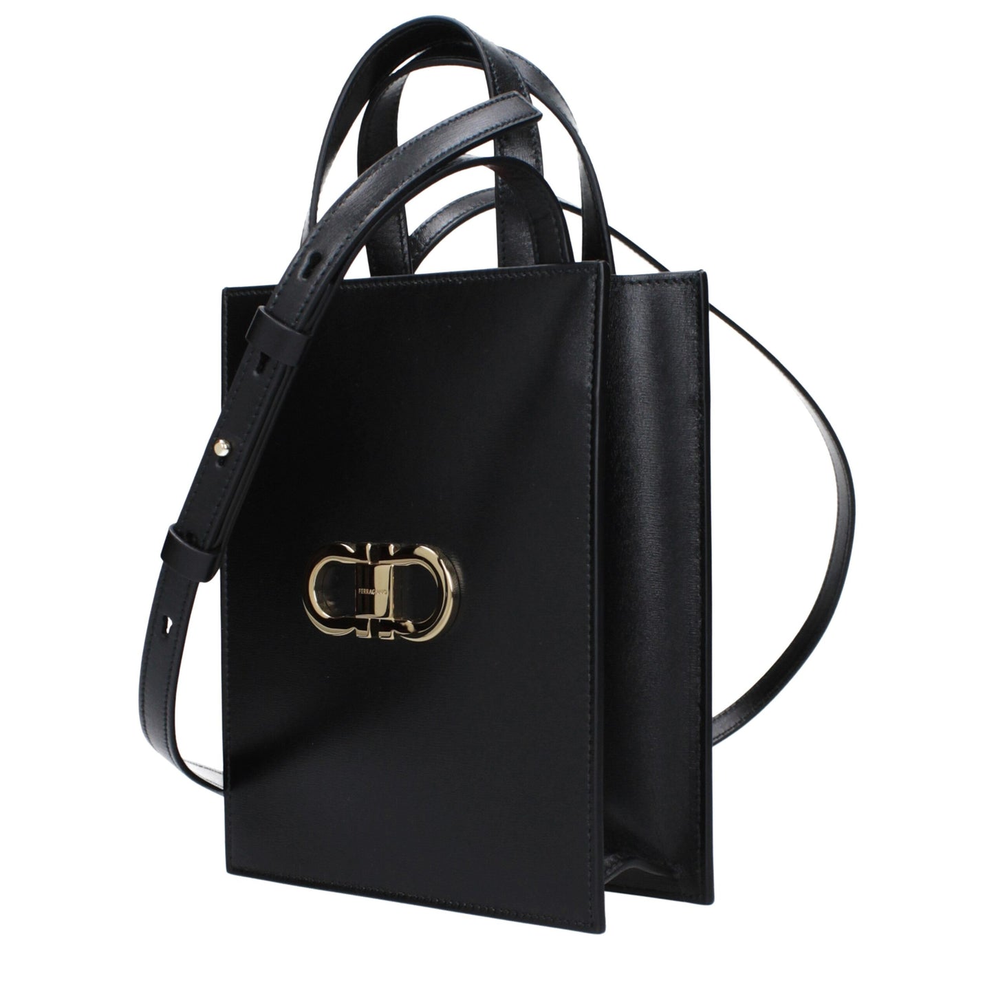 Salvatore Ferragamo Black Leather Handbag
