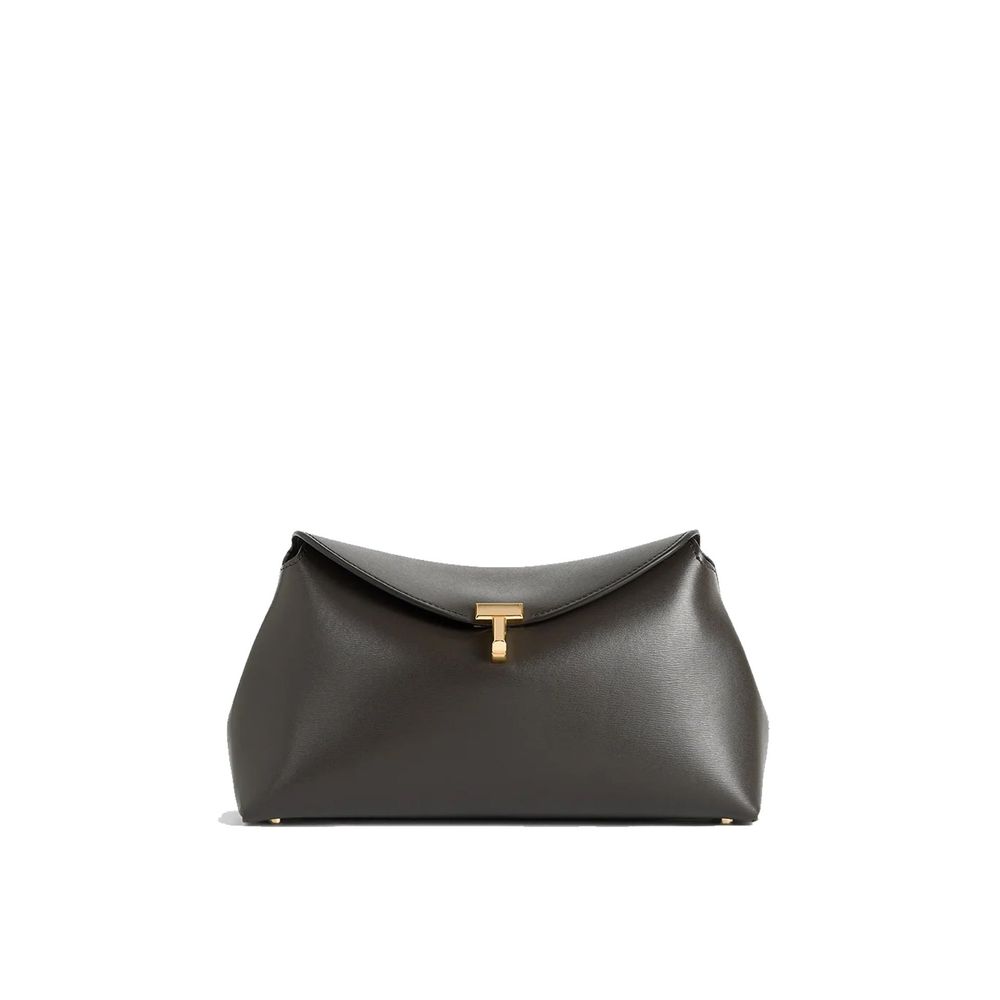 Toteme T-Lock Leather Clutch Bag