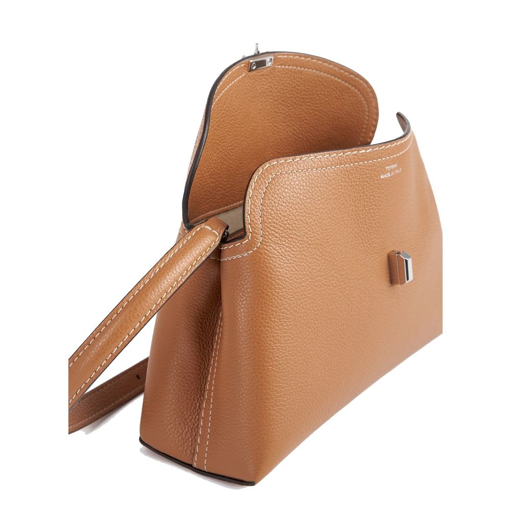 Toteme T-Lock Grained-Leather Clutch Bag