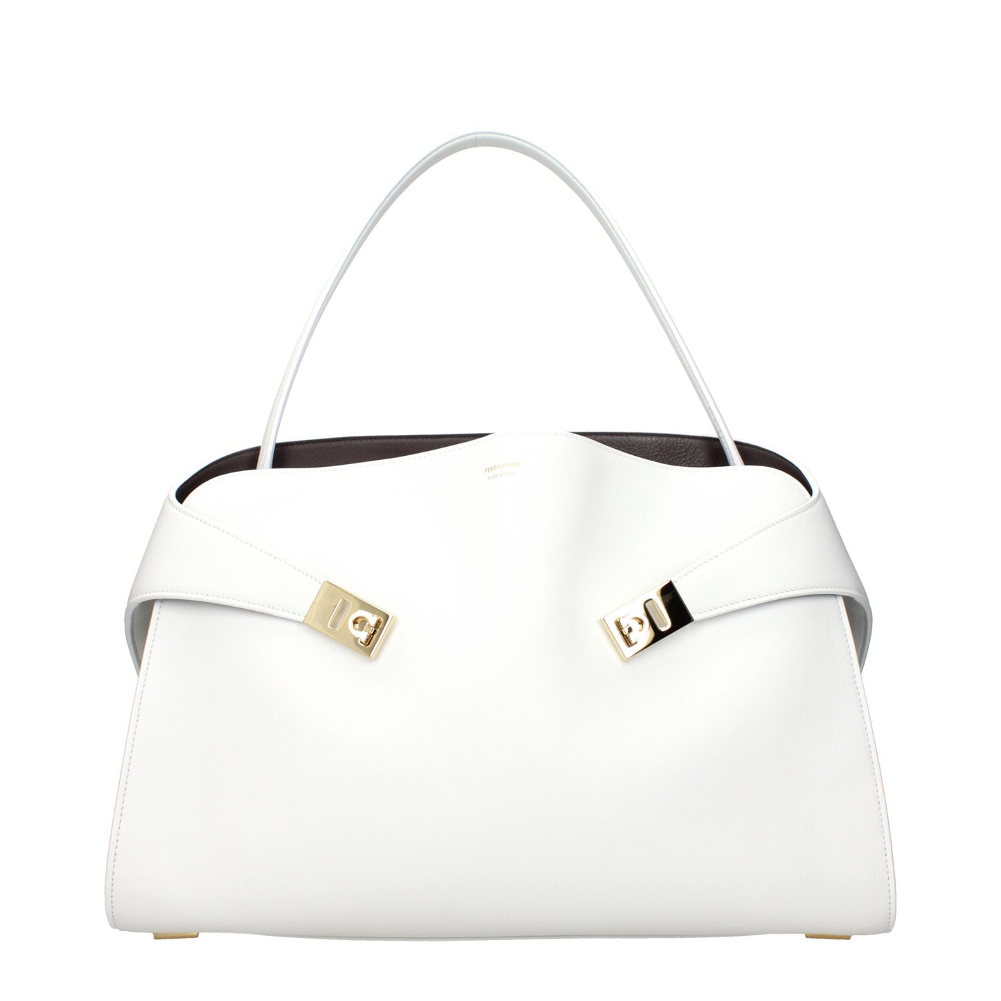 Salvatore Ferragamo White Leather Shoulder Bag