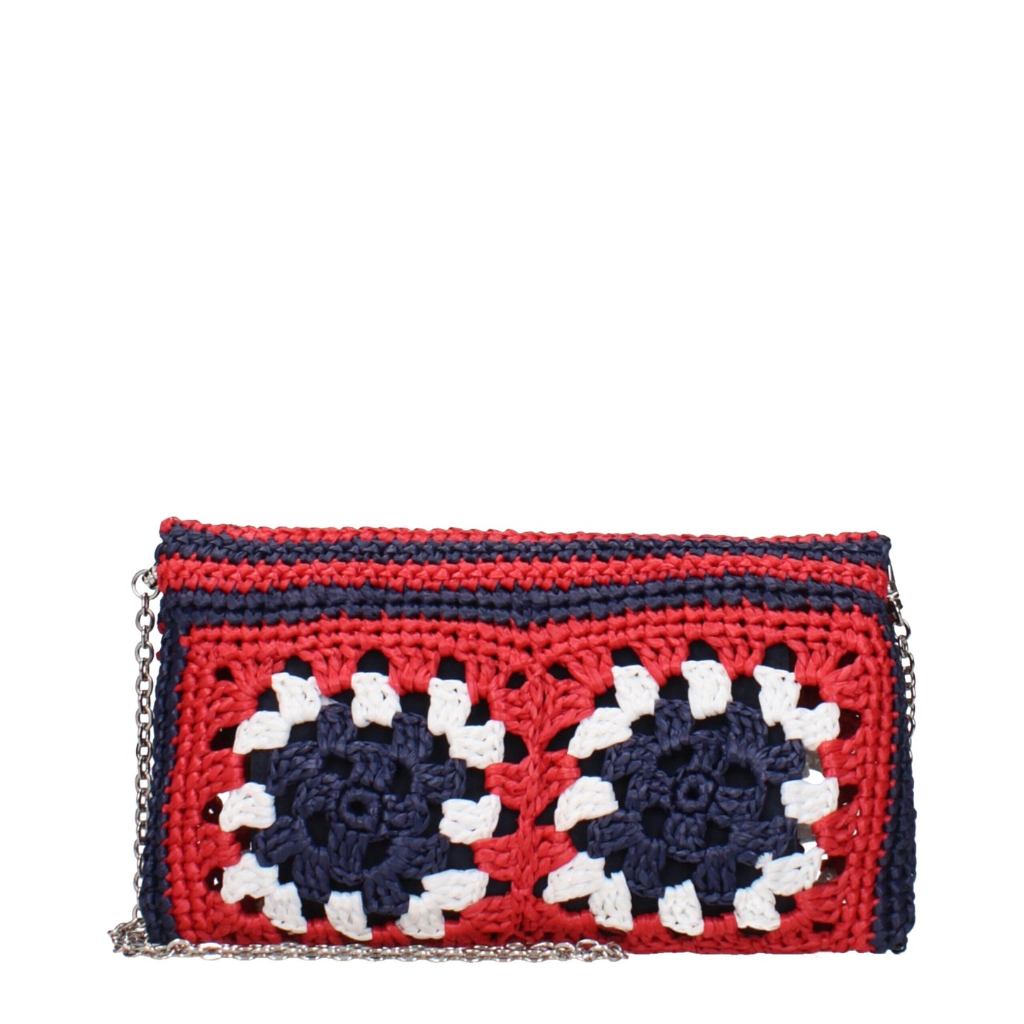 Miu Miu – Mehrfarbige Clutch aus Raffiabast