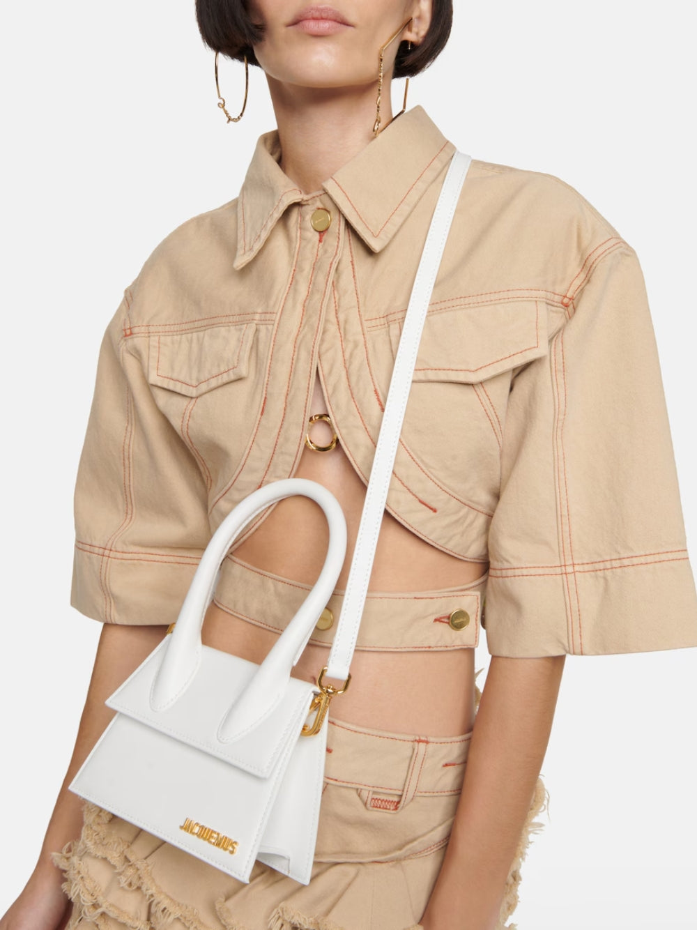 Weiße Le Chiquito Moyen Tasche von Jacquemus