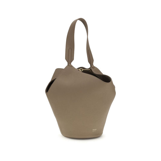 Sac bandoulière Bos Taurus en cuir de veau beige Khaite