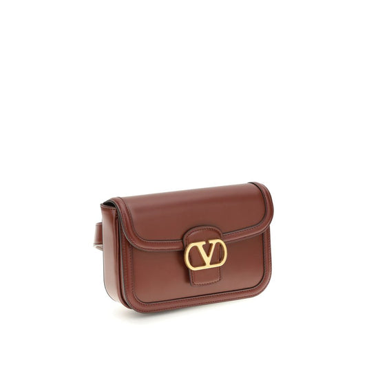 Sac bandoulière Valentino Garavani Bos Taurus en cuir de veau bordeaux