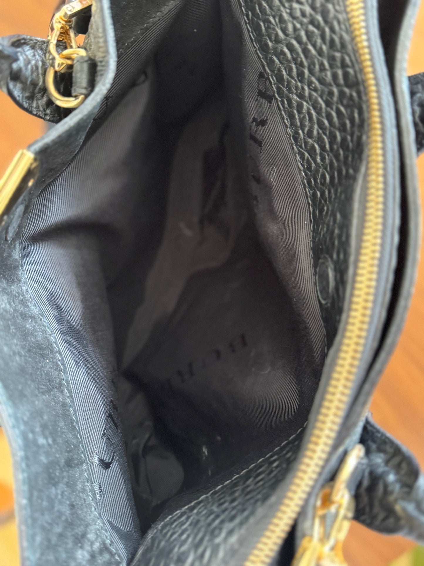 Burberry Dewsbury Black Leather Embossed Check Tote at The Platonist