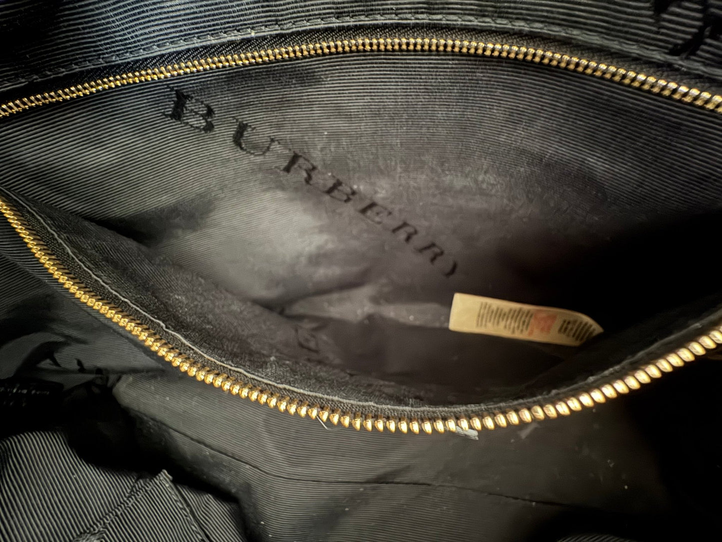 Burberry Dewsbury Black Leather Embossed Check Tote at The Platonist