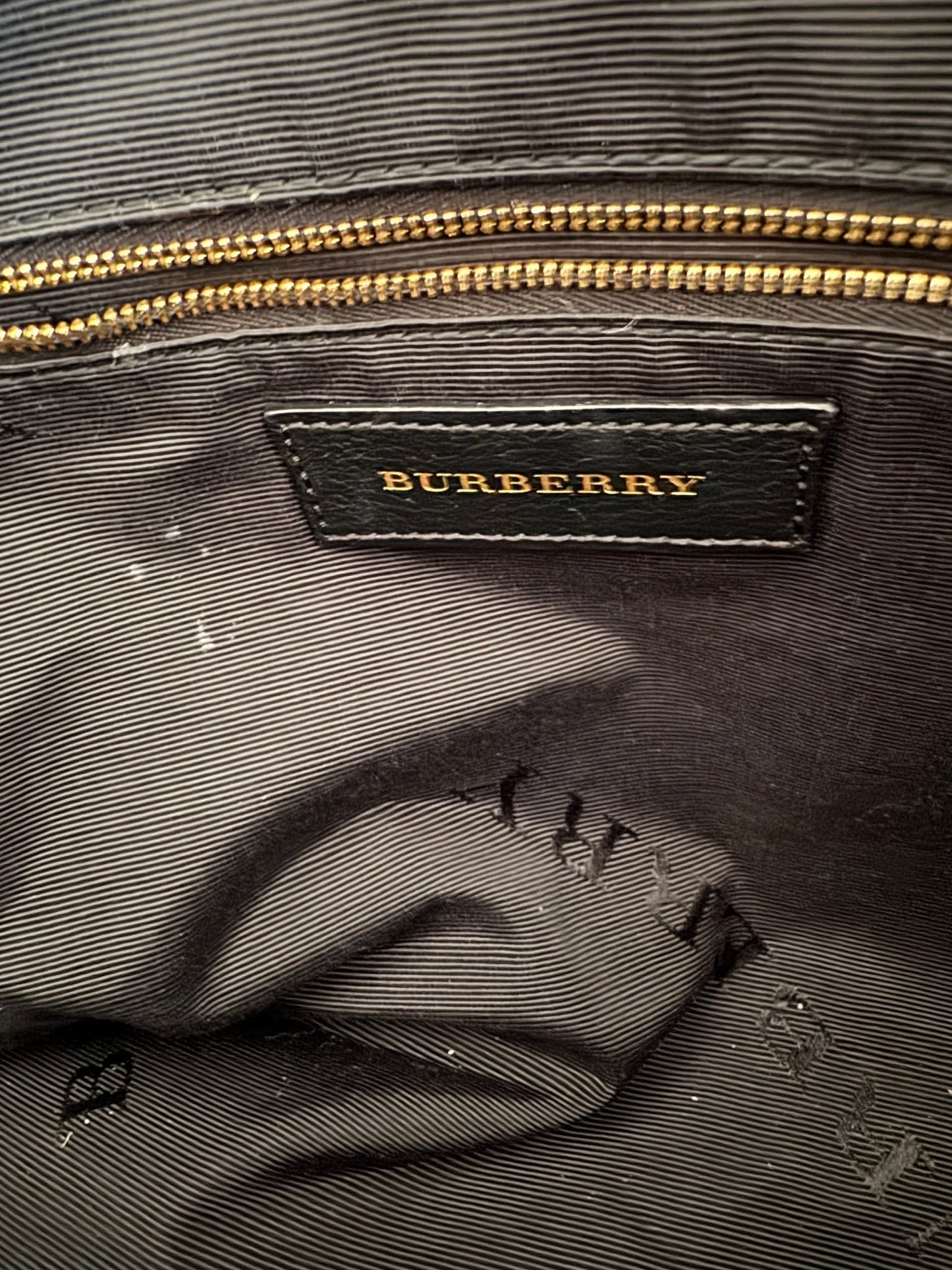 Burberry Dewsbury Black Leather Embossed Check Tote at The Platonist