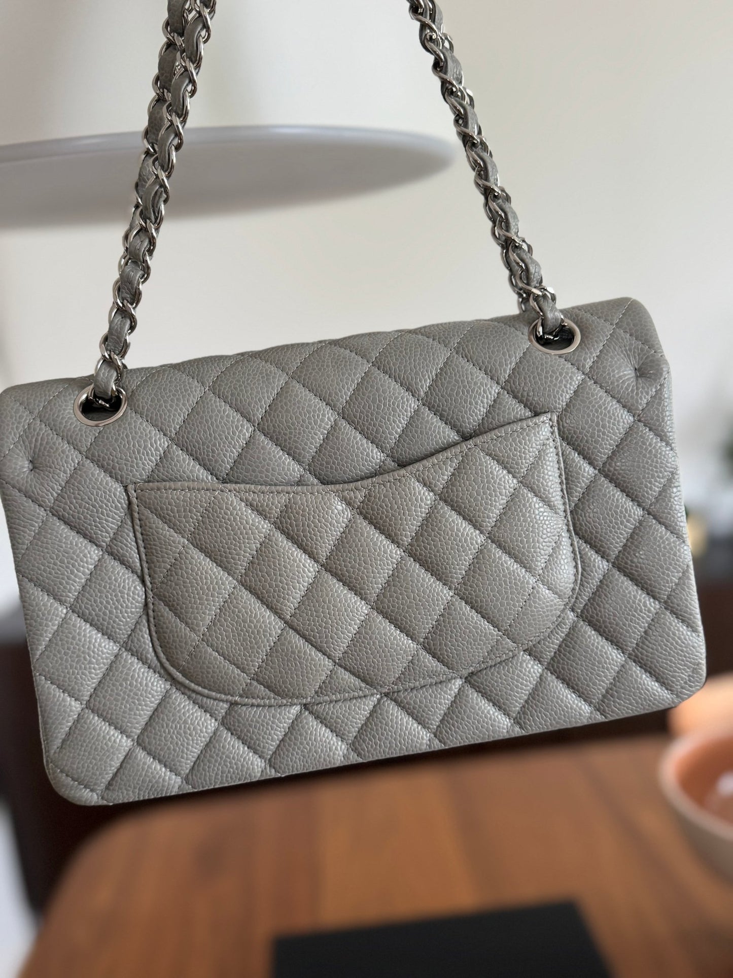 Gray Chanel Medium Double Flap Bag at The Platonist