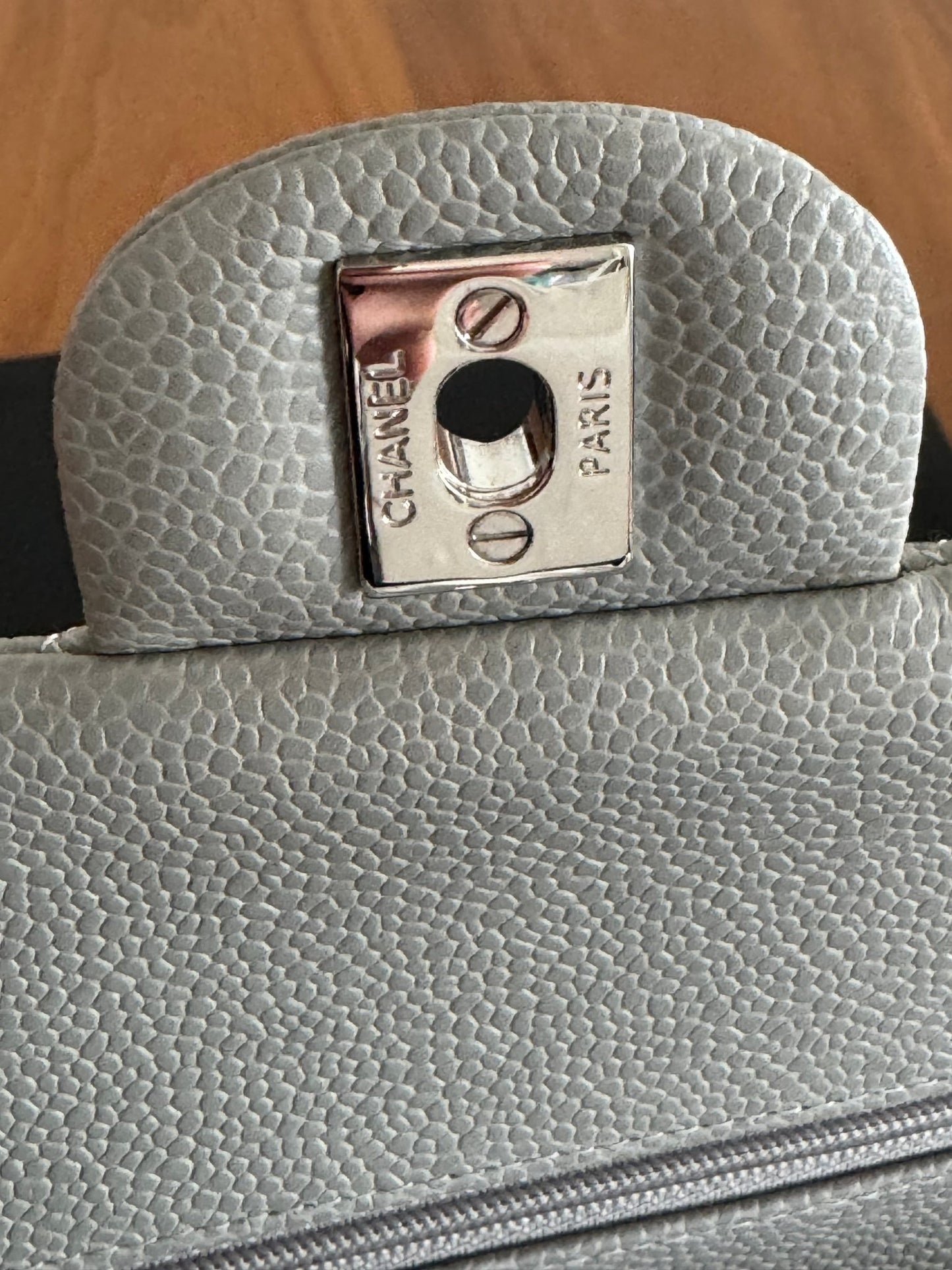Gray Chanel Medium Double Flap Bag at The Platonist