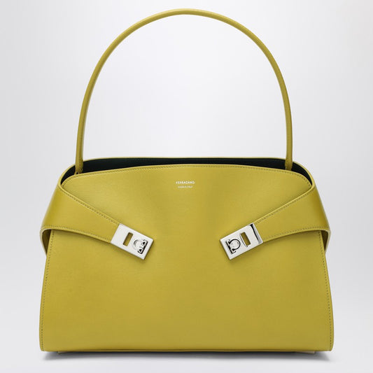 Ferragamo Hug Soft M Bag In Lime/Moss