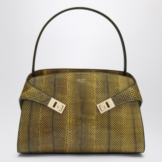 Ferragamo Hug Soft M Bag In Ginger/Dark Brown