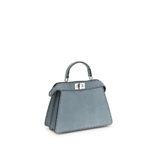 Sac bandoulière Fendi Bos Taurus en cuir de veau bleu clair