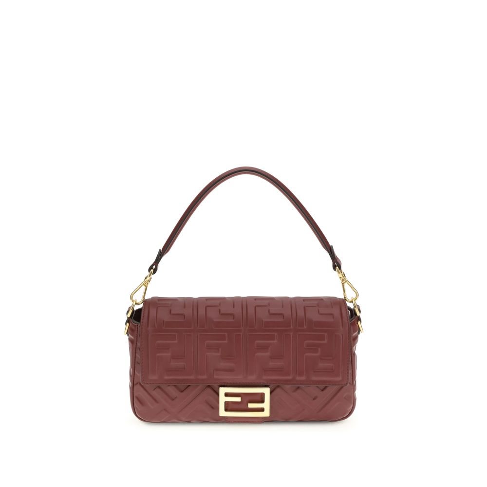 Sac bandoulière Fendi Bos Taurus en cuir de veau bordeaux