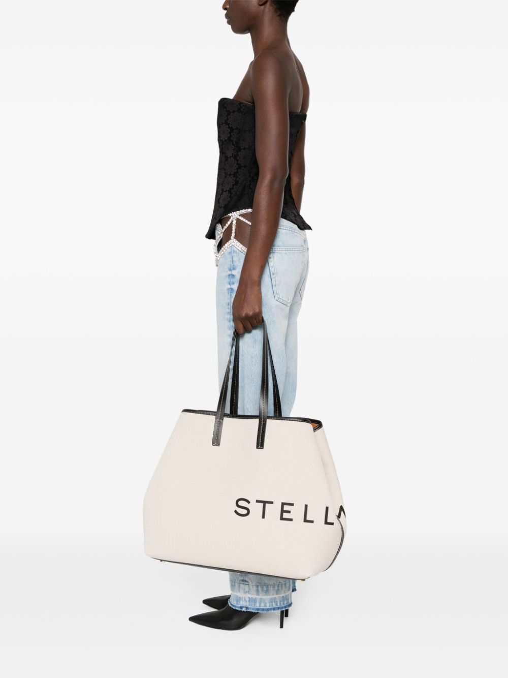 Sac à main amovible à imprimé logo Stella McCartney