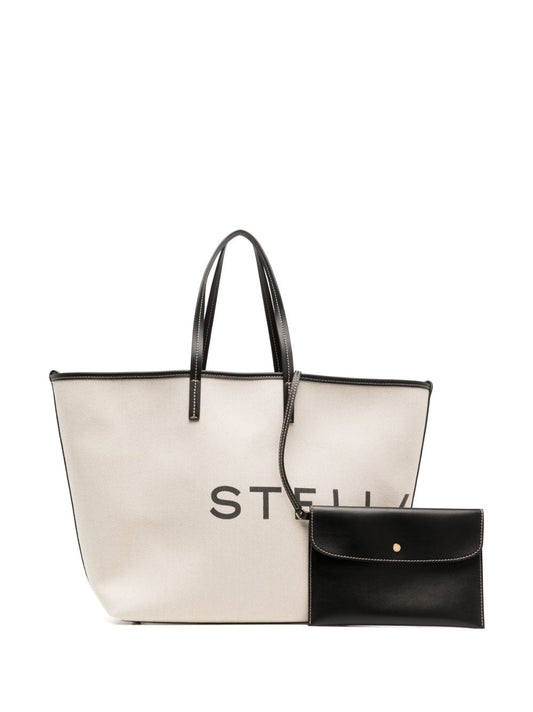 Stella Mccartney Logo Canvas Tote Bag