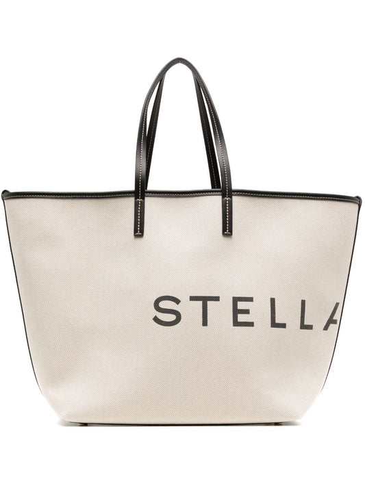 Stella Mccartney Logo Canvas Tote Bag