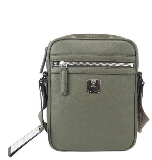 MCM Klassik Mini Sea Turtle Visetos Mixed Leather Multifunction Crossbody Bag Green at The Platonist