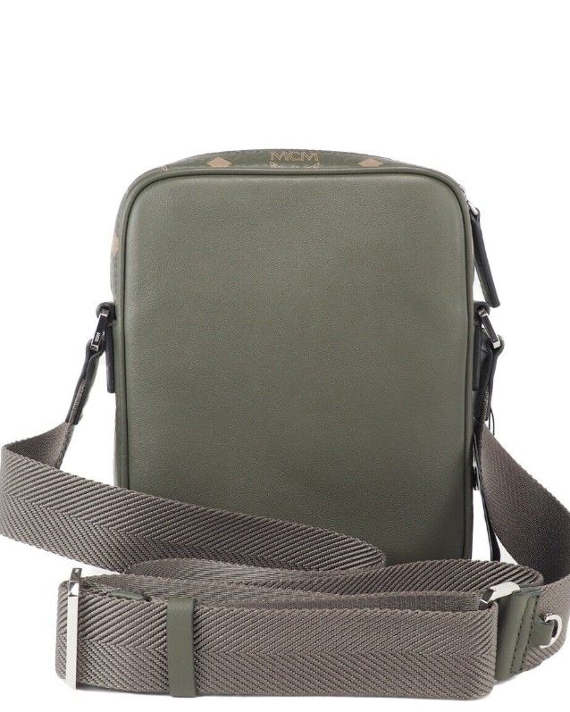 MCM Klassik Mini Sea Turtle Visetos Mixed Leather Multifunction Crossbody Bag Green at The Platonist