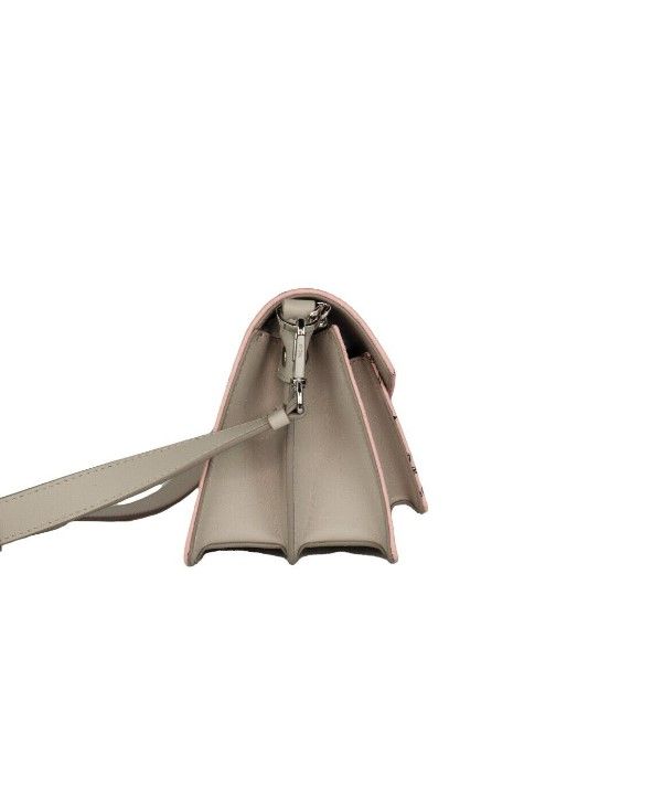 MCM Signature Soft Pink Diamond Logo Leather Mini Flap Lock Crossbody Handbag at The Platonist
