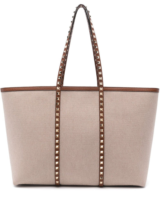 Valentino Garavani – Mittelgroße Tragetasche aus Canvas „Rockstud“