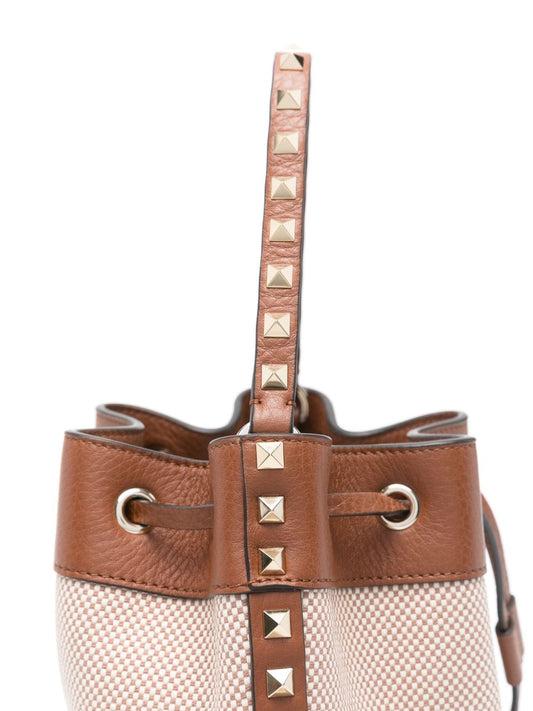 Valentino Garavani Rockstud Canvas Bucket Bag