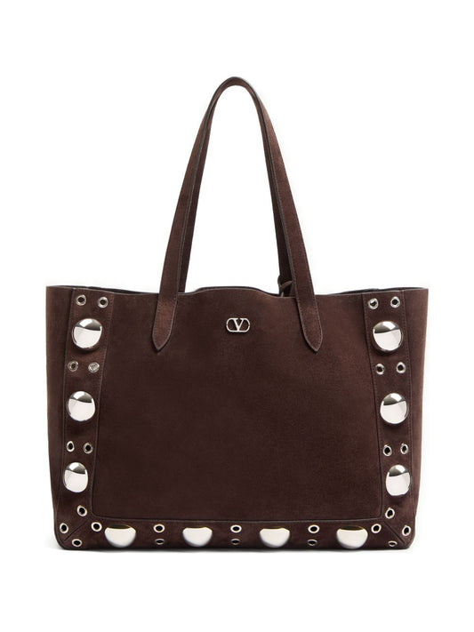 Sac cabas moyen Nellcôte en daim Valentino Garavani