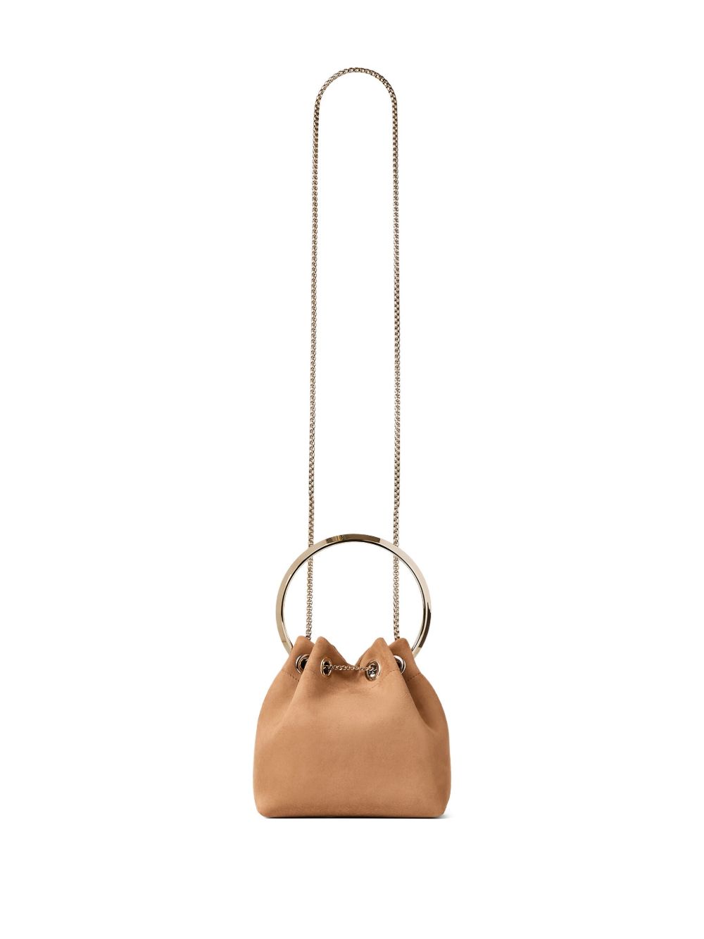 Jimmy Choo Toffee Suede Bag With Pearl Closure