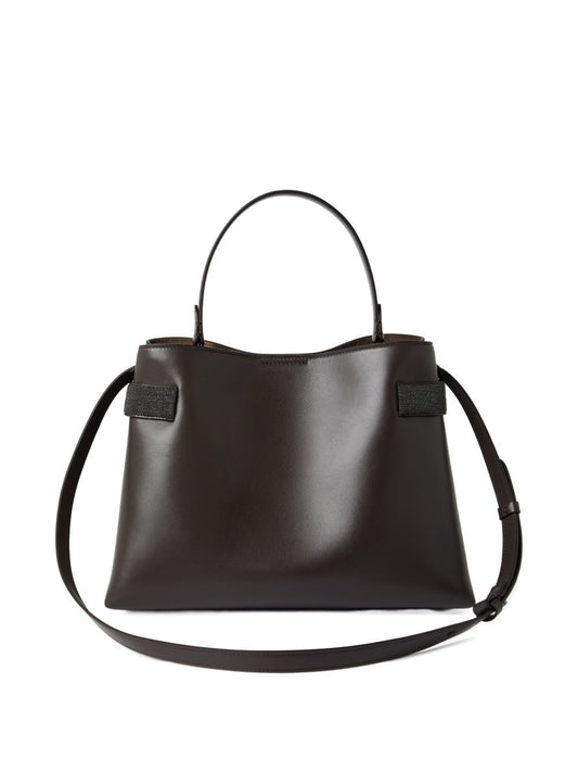 Brunello Cucinelli  Essence Leather Brown Handbag