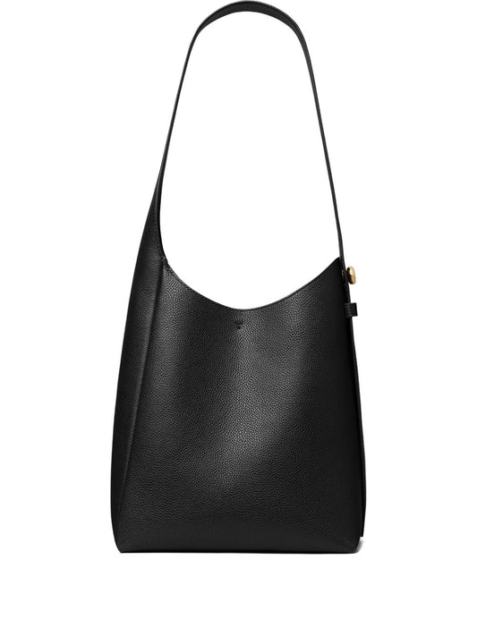 Tory Burch Romy Small Leather Hobo Bag Black