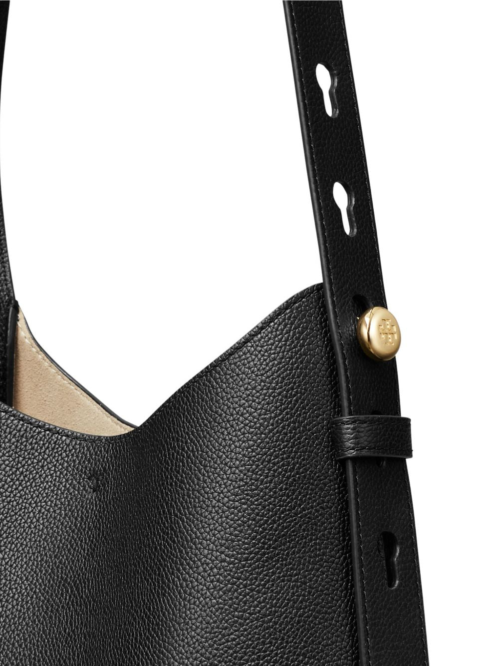 Tory Burch Romy Small Leather Hobo Bag Black