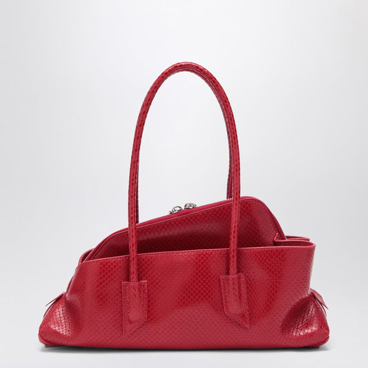 The Attico La Passeggiata Petit sac imprimé python rouge