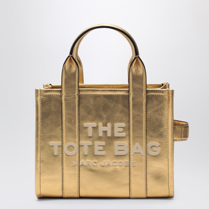Marc Jacobs Gold Leather The Small Tote Bag