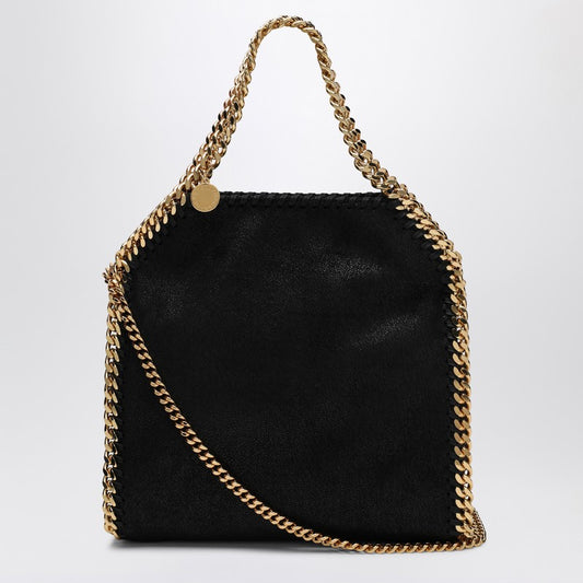 Stella Mccartney – Schwarze/goldene Falabella-Mini-Tragetasche