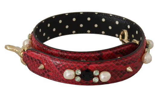 Dolce &amp; Gabbana Élégante bandoulière en cuir de python rouge