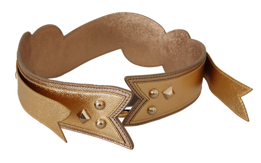 Dolce &amp; Gabbana Eleganter Schultergurt aus goldenem Leder